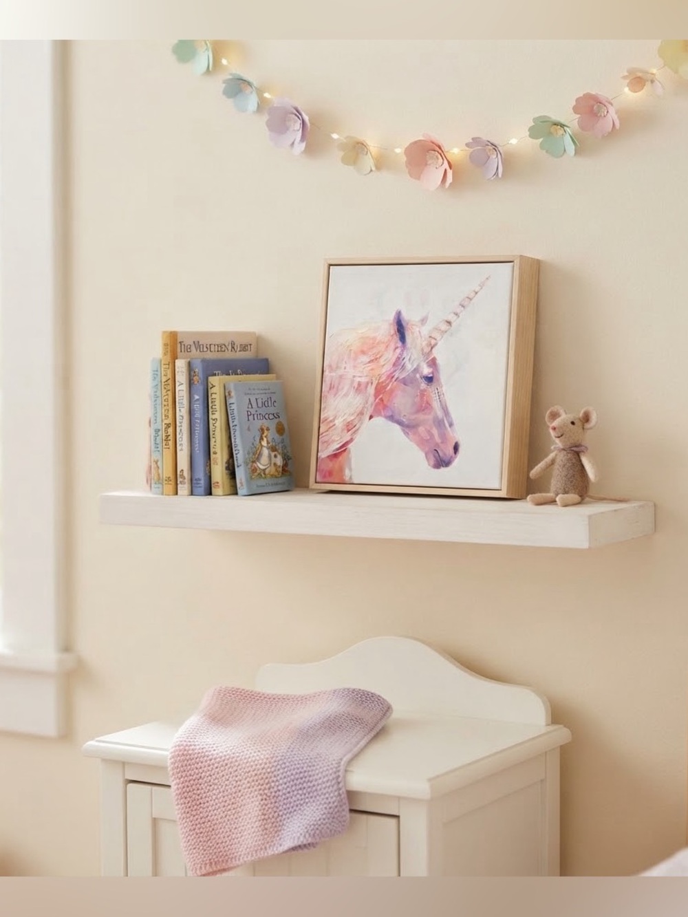 Unicorn Canvas Art with Pink and Purple Hues 12” x 12”